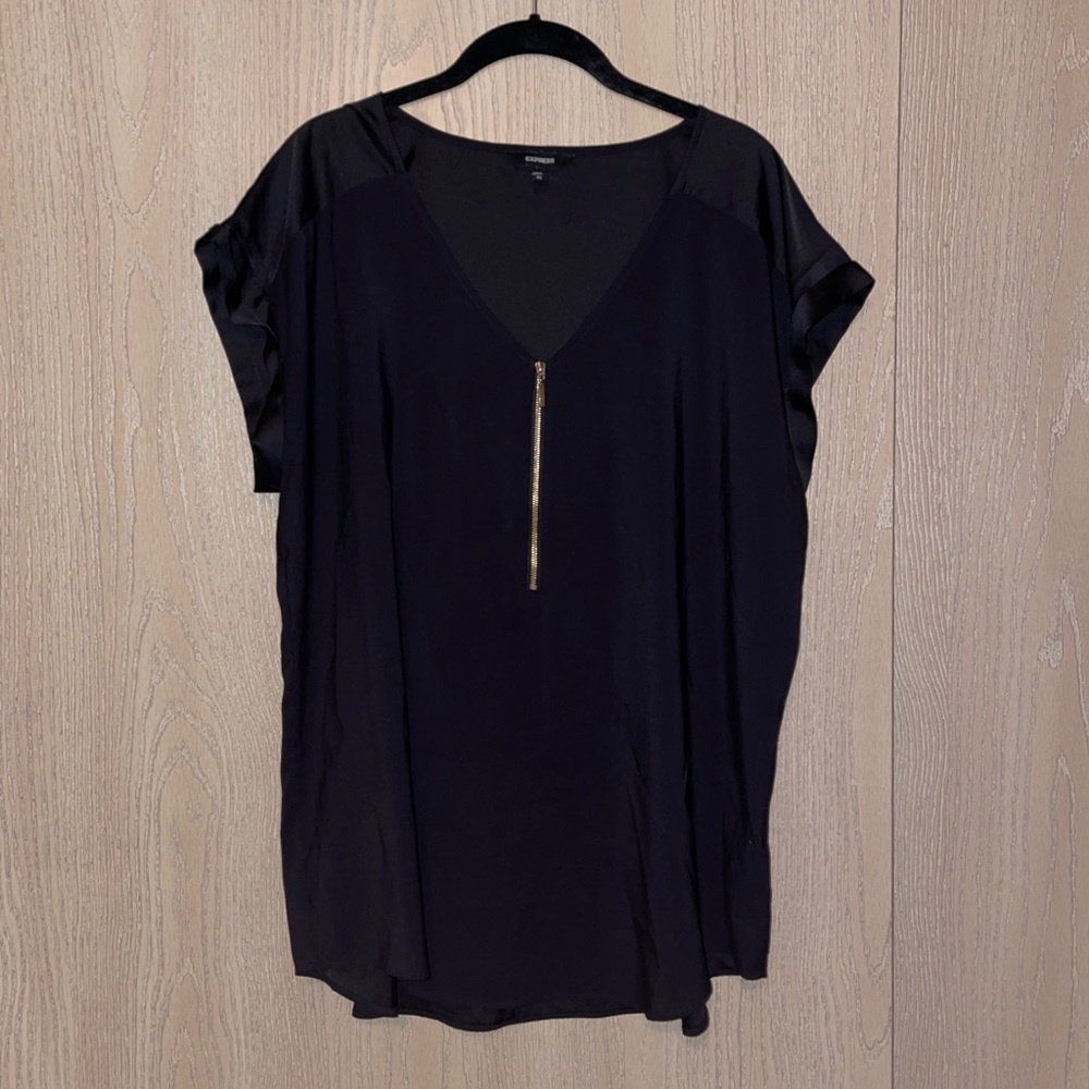 Express Silky Zip Gramercy Top